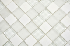 Handmuster Quadrat Crystal/Stein mix super white Mosaikfliese Wand Fliesenspiegel Kche Bad MOS72-0001_m