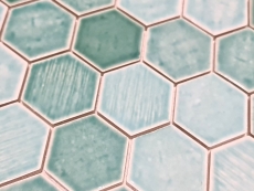 Handmuster Mosaikfliese Keramik Mosaik Hexagonal grn glnzend Fliesenspiegel Dusche MOS11K-SAN5_m