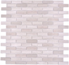 Mosaikfliese Selbstklebende Mosaike Verbund Naturstein weiss wood grau Kche MOS200-4M72