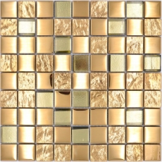 Glasmosaik Mosaikfliese electroplated gold Kchenrckwand Badezimmer MOS88-XCG03