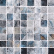 Schwimmbadmosaik Poolmosaik Glasmosaik grau anthrazit changierend Wand Boden Kche Bad Dusche MOS220-P56386