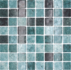 Schwimmbadmosaik Poolmosaik Glasmosaik grn anthrazit changierend Wand Boden Kche Bad Dusche MOS220-P56388