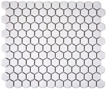 Hexagonale Sechseck Mosaik Fliese Keramik mini wei glnzend Fliesenspiegel Kche Wandverblender Badfliese WC - MOS11A-0102