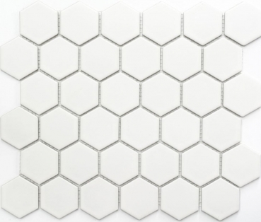 Hexagonale Sechseck Mosaik Fliese Keramik wei matt Wandfliesen Badfliese Kchenfliese Fliesenspiegel WC - MOS11B-0111