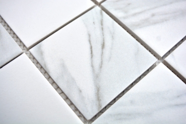 Handmuster Mosaikfliese Carrara wei grau Keramik Badfliese Fliesenspiegel Kche MOS16-0102_m