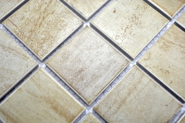 Handmuster Mosaikfliese Natursteinoptik Struktur Travertin beige gelb Wandfliese MOS16-1202_m