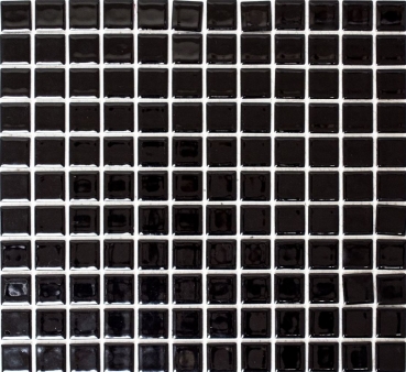 Keramikmosaik Mosaiknetz schwarz hochglanz Fliesenspiegel Kche MOS18-0302