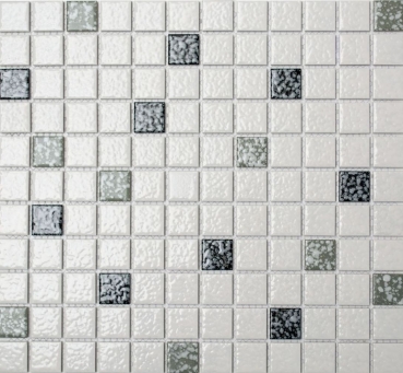 Keramik Mosaik wei schwarz grau struktur Mosaikfliese Bad MOS18-0307