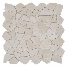 Mosaik Bruch Marmor Naturstein wei creme Polygonal Kchenrckwand Fliesenspiegel Spritzschutz Kche Bad - MOS44-0104