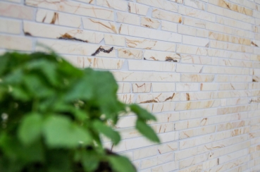 Handmuster Mosaik Fliese Marmor Naturstein Brick golden cream poliert Struktur MOS40B-2807_m