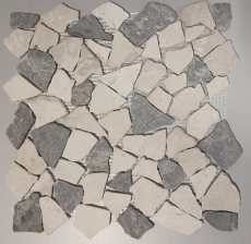 Mosaik Bruch Marmor Naturstein grau beige Polygonal Spritzschutz Kchenrckwand Wandfliese Badfliese WC - MOS44-0108