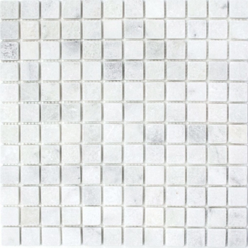 Marmor Mosaik Fliese Naturstein Ibiza wei hellgrau cream Fliesenspiegel Dusche Wand Boden Bad - MOS40-42023