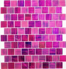 Mosaik Fliese Glasmosaik Crystal Milchglas pink klar matt gefrostet MOS68-CF47