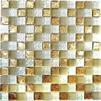 Lster Luxus Deluxe Glasmosaik Mosaikfliesen Crystal champagner gold MOS88-8LU80