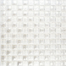 Lster Luxus Deluxe Glasmosaik Mosaikfliesen Crystal cream wei MOS88-8LU90