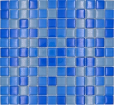 Glasmosaik Mosaikfliesen hellblau mittelblau BAD WC Kche WAND MOS72-0406