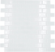 Verbund Mosaikfliesen wei mit Stich Brick Glasmosaik BAD WC Kche WAND MOS66-0102