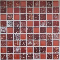 Kunststein Rustikal Mosaikfliese Glasmosaik Resin dunkelrot feuerrot BAD WC Kchenrckwand Fliesenspiegel Wand - MOS82-0906