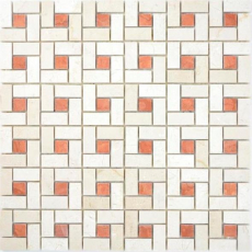 Marmor Mosaik Fliese Rad crema beige pink rose poliert Fliesenspiegel Wandfliese Dusche Wand Boden Kche Wand - MOS88-B17