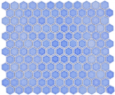 Hexagonale Sechseck Mosaik Fliese Keramik mini trkisgrn glnzend Mosaikfliese Wand Fliesenspiegel Kchenfliese Bad - MOS11H-0506