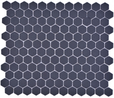 Hexagonale Sechseck Mosaik Fliese Keramik mini schwarz R10B Duschtasse Bodenfliese Mosaikfliese Rutschhemmend Bad WC - MOS11H-0003-R10