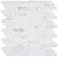 selbstklebende Verbund Mosaikstbchen Naturstein weiss mit Carrara Fliesenspiegel Kche Wand Optik MOS200-M22