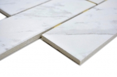 Handmuster Mosaik Fliese Keramik wei Brick Carrara in Dot Joint MOS24CD-0102_m