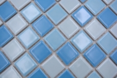 Handmuster Schwimmbadmosaik Mosaikfliese Keramik blau mix glnzend BAD Duschwand MOS18-0406_m