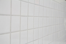 Handmuster Mosaik Fliese Keramik wei glnzend Fliesenspiegel Badezimmerwand MOS16B-0101_m