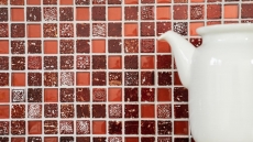 Handmuster Mosaikfliese Fliesenspiegel Transluzent rot Glasmosaik Crystal Resin rot BAD WC Kche WAND MOS82-0906_m