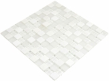 Handmuster Quadrat Crystal/Stein mix super white Mosaikfliese Wand Fliesenspiegel Kche Bad MOS72-0001_m