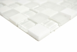 Handmuster Quadrat Crystal/Stein mix super white Mosaikfliese Wand Fliesenspiegel Kche Bad MOS72-0001_m