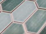 Hexagonale Sechseck Mosaik Fliese Keramik waldgrn glnzend Kche Wand Bad Fliesenspiegel WC -  MOS11J-475