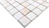 Marmor Mosaik Steine wei creme Fliesenspiegel Bad WC Duschboden - MOS40-T23W