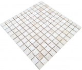 Marmor Mosaik Steine wei creme Fliesenspiegel Bad WC Duschboden - MOS40-T23W