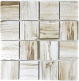 Handmuster Vintage Wood Mosaikfliese Keramik weiss braun beige Fliesenspiegel MOS16-2002_m