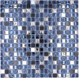 Glasmosaik Naturstein Mosaikfliese schwarz anthrazit silber Kchenrckwand Spritzschutz Fliesenspiegel - MOS92-660