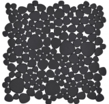 Kieselmosaik Pebbles Keramikdrops Mosaik Kiesel uni schwarz matt Fliesenspiegel Kche Bad MOS12-0311