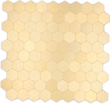 Handmuster Mosaikfliese Selbstklebende Mosaike hexagonal metall gold Kche Wand MOS200-4GHX_m