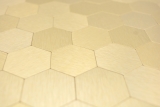 Handmuster Mosaikfliese Selbstklebende Mosaike hexagonal metall gold Kche Wand MOS200-4GHX_m