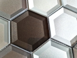 Handmuster Mosaikfliese Glasmosaik Kombihexagonal 3D-Optik mix Wand Kche Badezimmer MOS88-XB159_m