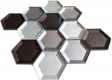 Handmuster Mosaikfliese Glasmosaik Kombihexagonal 3D-Optik mix Wand Kche Badezimmer MOS88-XB159_m