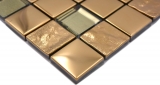 Handmuster Mosaikfliese Glasmosaik Kombi EP gold Kchenrckwand Badezimmer MOS88-XCG03_m