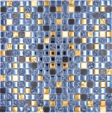 Handmuster Mosaikfliese Glas Naturstein Mosaik Stein EP mix schwarz gold Badezimmer Kche MOS92-650_m