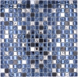 Handmuster Mosaikfliese Glas Naturstein Mosaik Stein EP mix schwarz silber Kchenrckwand MOS92-660_m