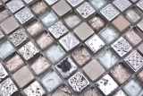 Handmuster Mosaikfliese Glas Naturstein Mosaik Resin Stahl mix EP grau Kche Badezimmer Wand MOS92-680_m