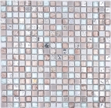 Handmuster Mosaikfliese Glas Naturstein Mosaik Resin Stahl mix EP grau Kche Badezimmer Wand MOS92-680_m