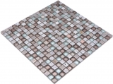 Handmuster Mosaikfliese Glas Naturstein Mosaik Resin Stahl mix EP grau Kche Badezimmer Wand MOS92-680_m