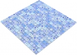 Handmuster Mosaikfliese Glasmosaik Kombi Retro Biscuit blau Fliesenspiegel Bad MOS78-RB33_m