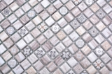 Handmuster Mosaikfliese Glasmosaik Kombi Retro wood braun hell Fliesenspiegel Kche MOS78-W79_m